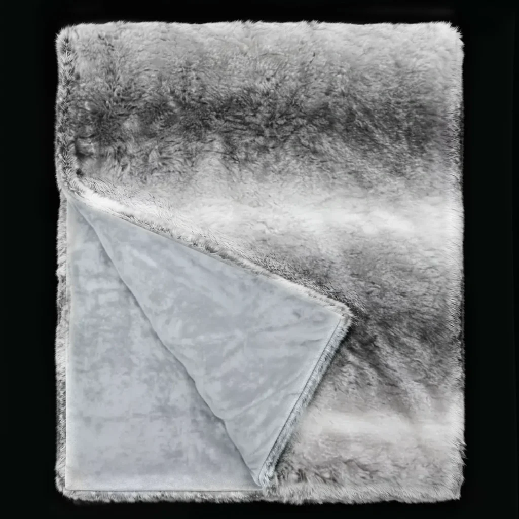 Fenrir Arctic grey faux fur throw