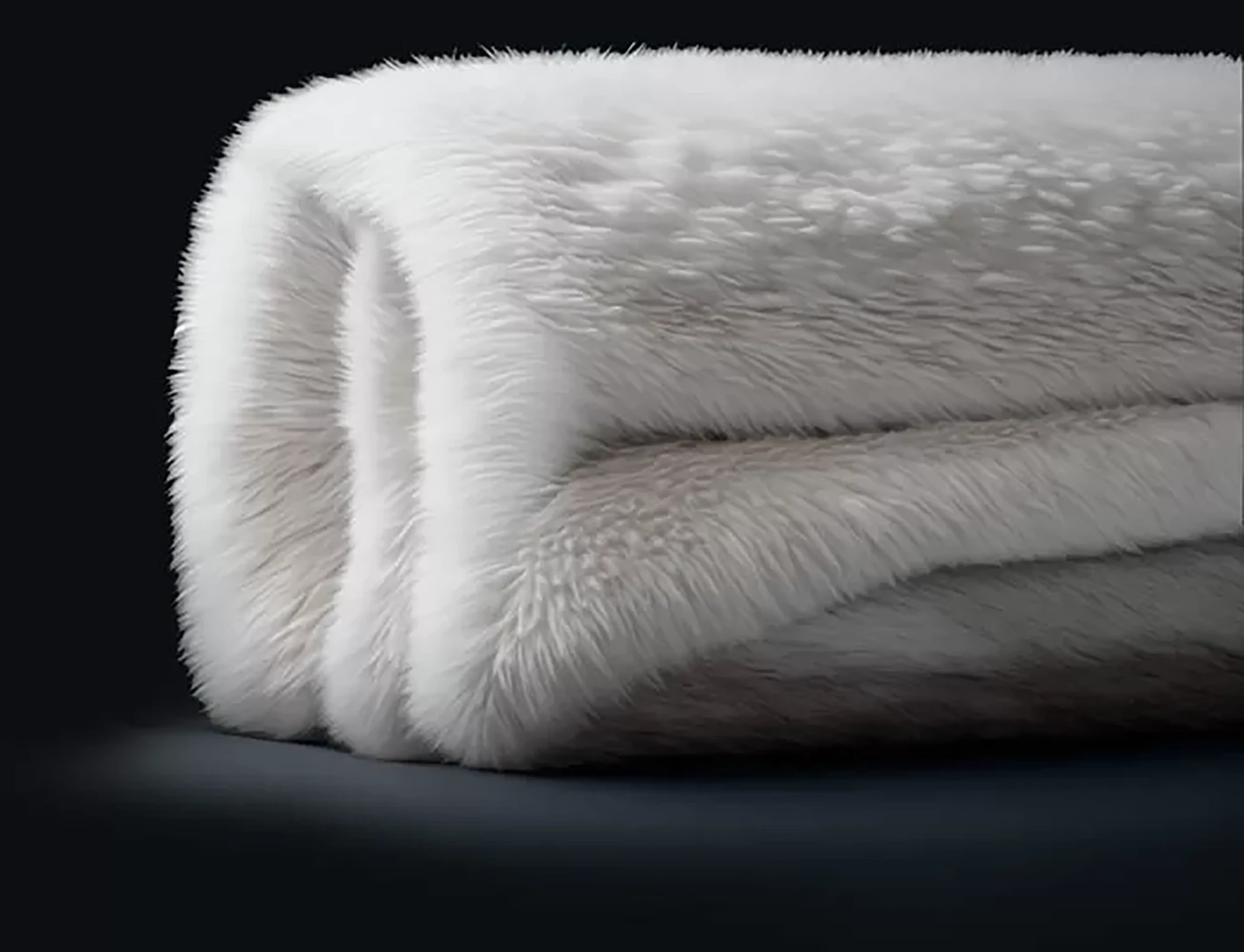 Arctic White Wolf Faux Fur Throw