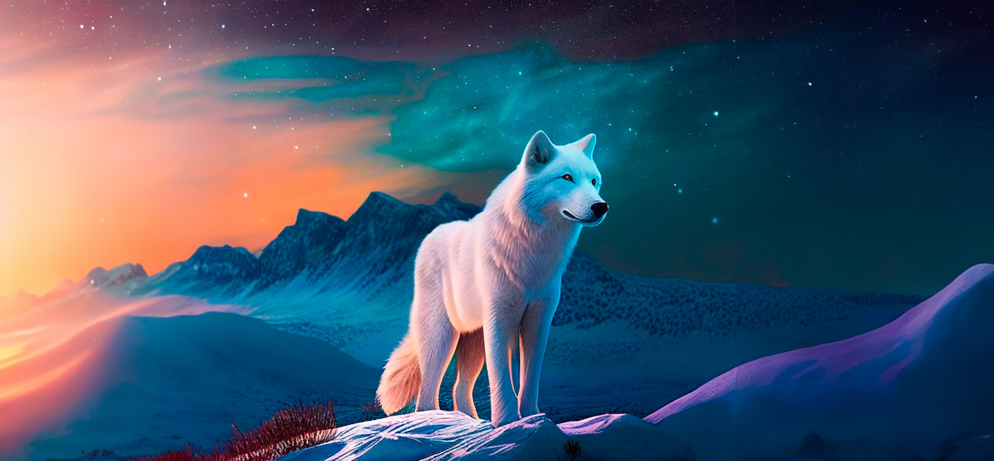The Arctic white wolf